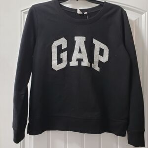GAP Women's Black and Silver Bling Crew Neck Sweatshirt Size Medium NEW